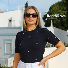 Load image into Gallery viewer, Ora Daisy Knit Navy By Rant n Rave
